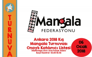 Ankara 2018 Kış Mangala Turnuvası Katılım Listesi